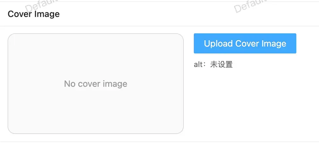 Cover image upload entry